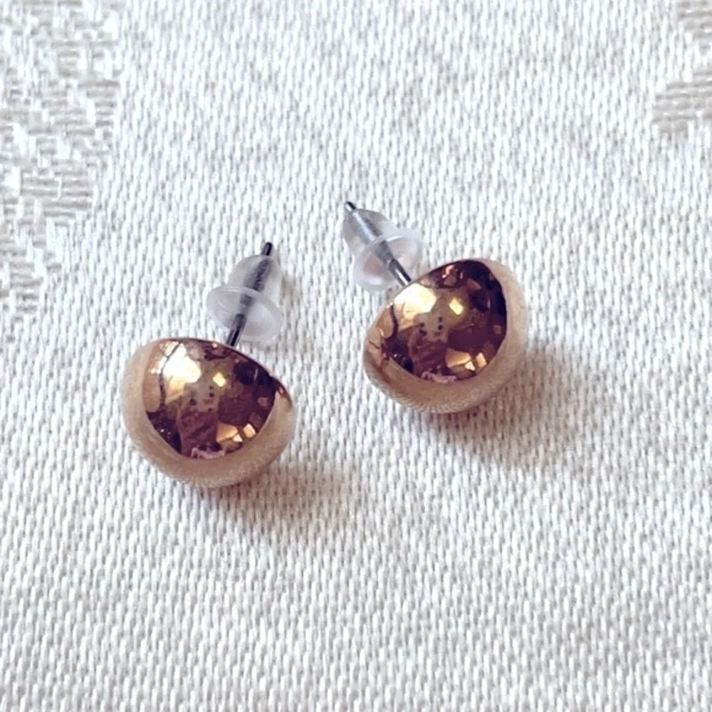 Gold dome earrings